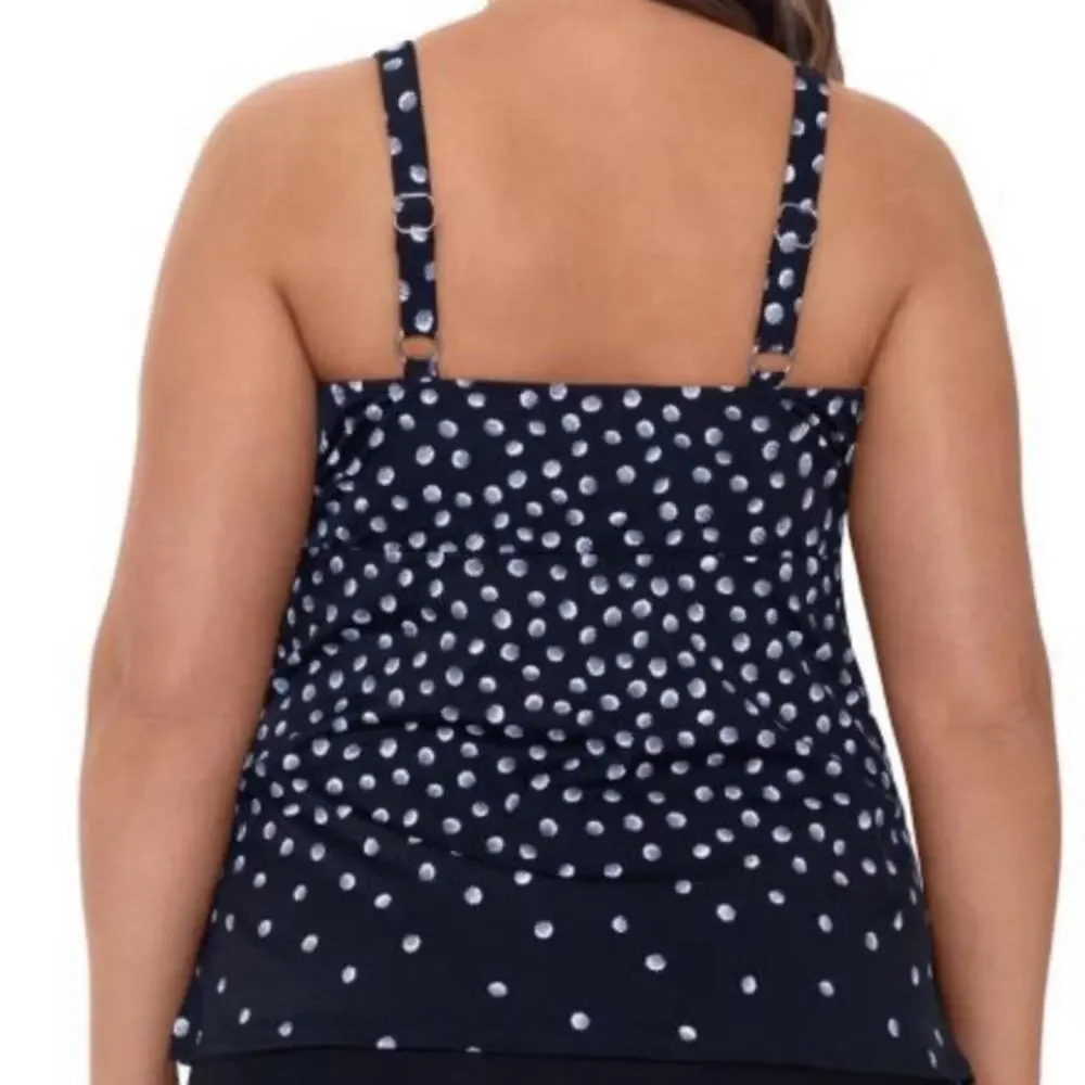 Swim Solution Polka Dot Tiered Tankini Swim top